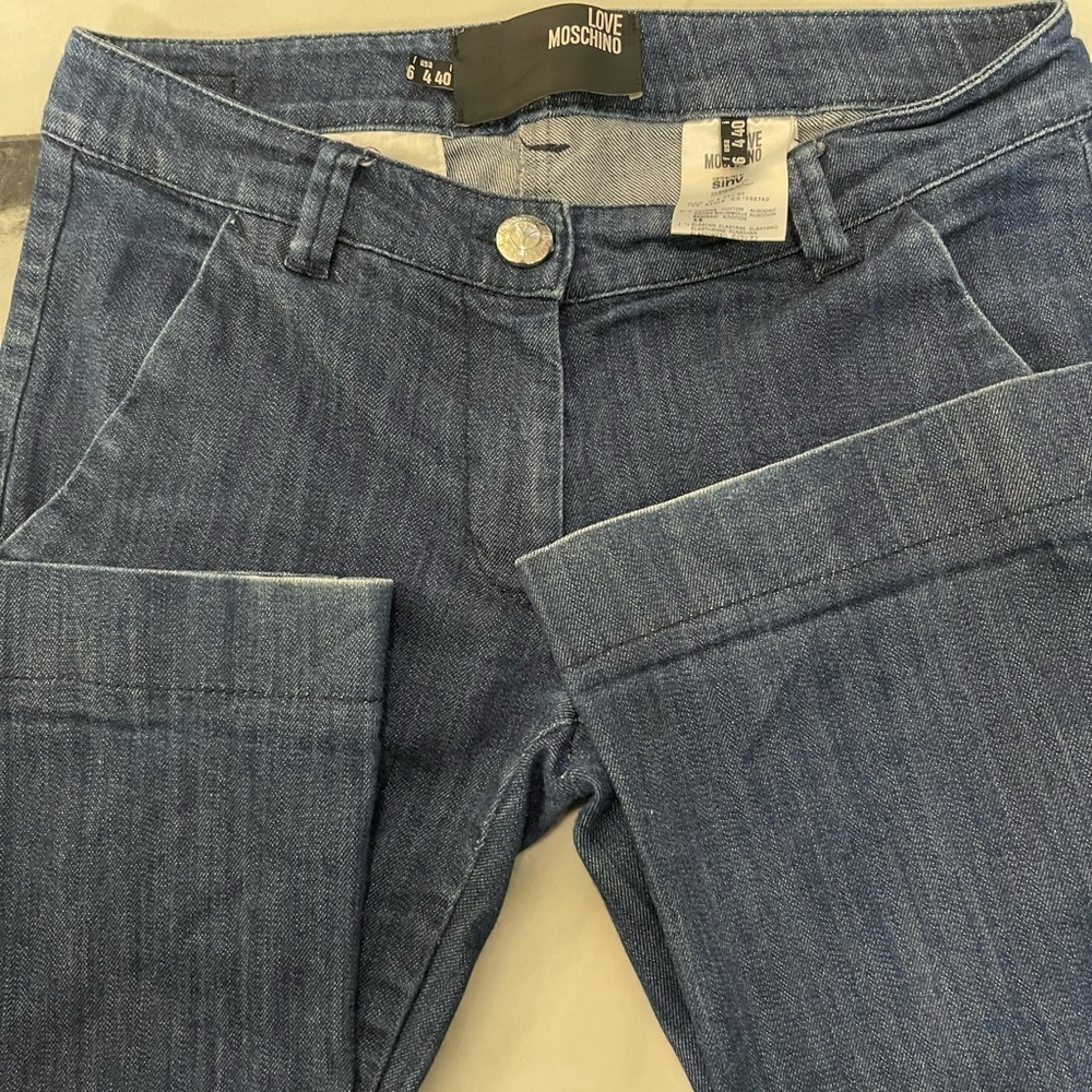 Love Moschino Blue Flare Wide Leg Jeans - Picture 3 of 12